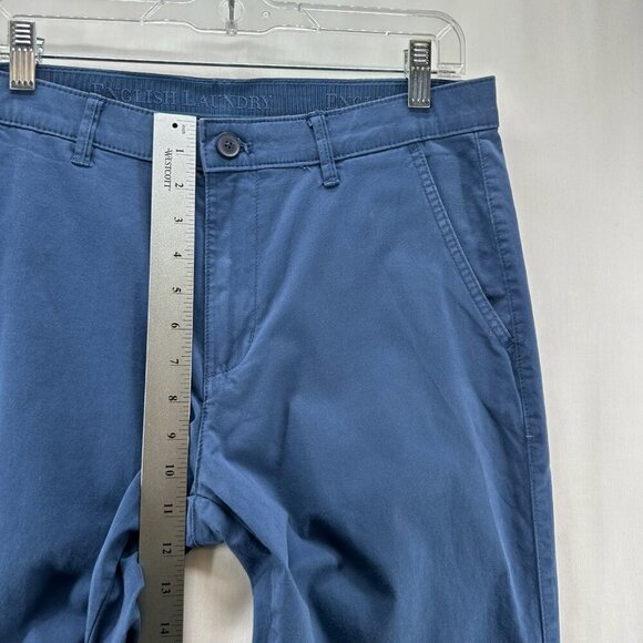 English Laundry Chino Pants Mens Sz 32x32 Flat Front Straight Leg Stretchy Blue - Picture 8 of 12